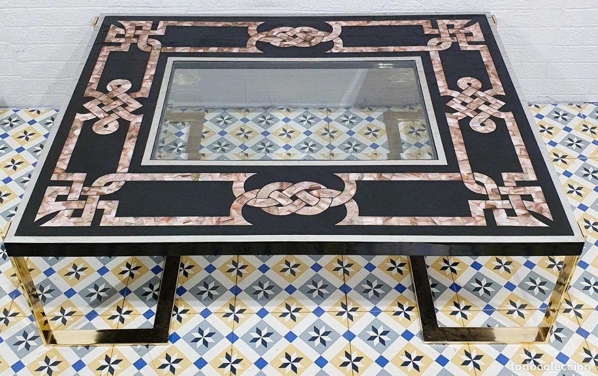 Vintage: Mesa de centro Benghazi con incrustaciones - Foto 13