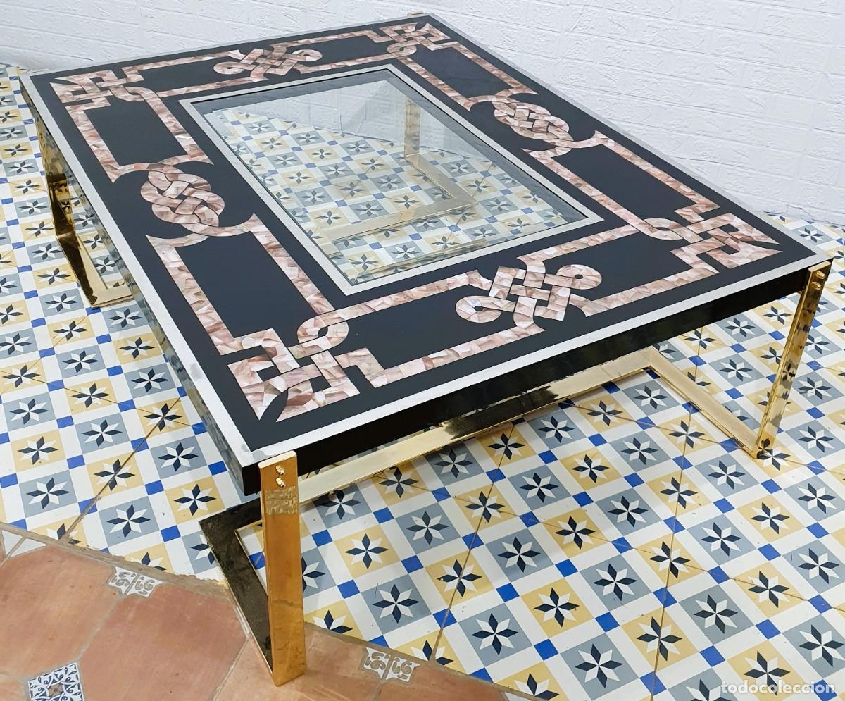 Vintage: Mesa de centro Benghazi con incrustaciones - Foto 1
