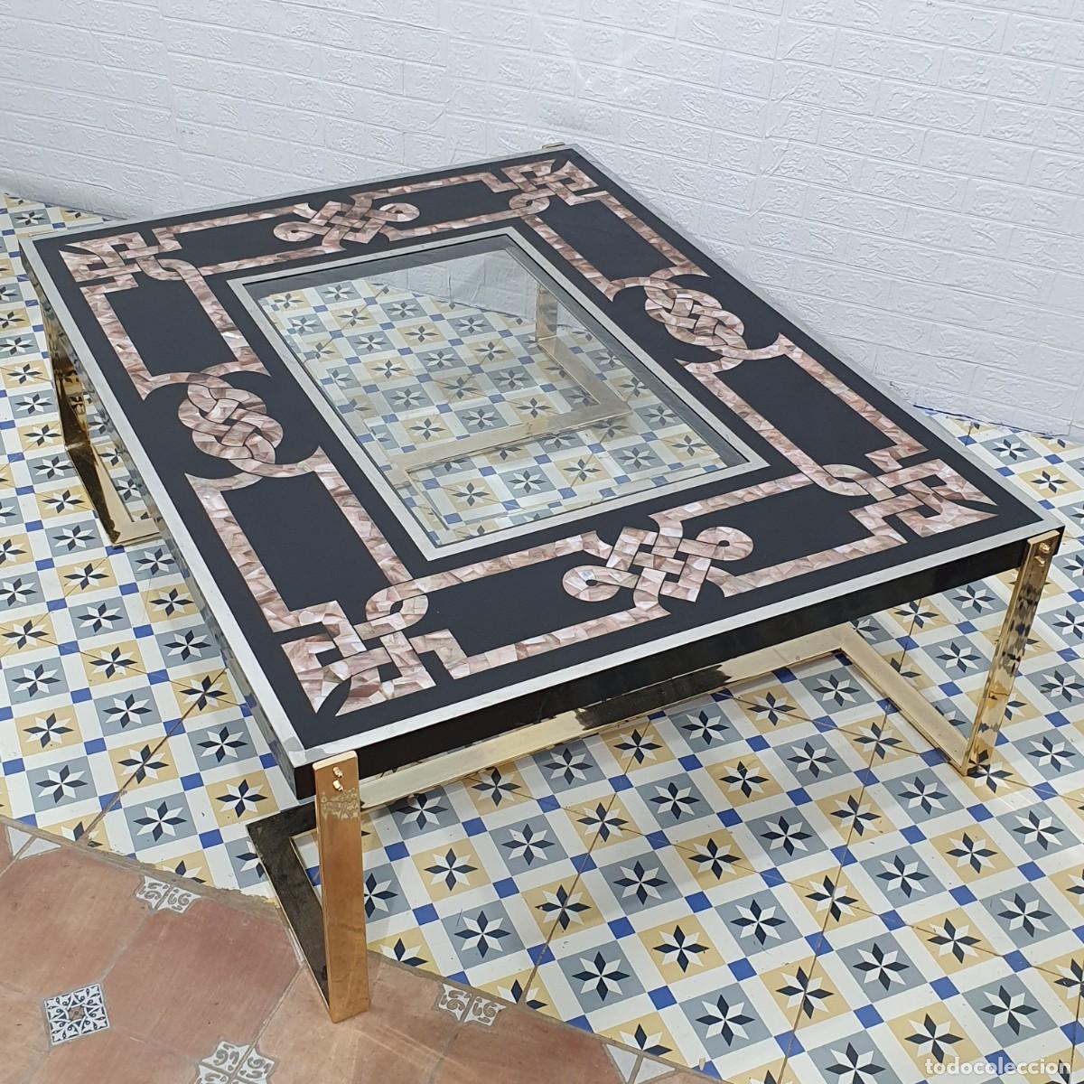 Vintage: Mesa de centro Benghazi con incrustaciones - Foto 8