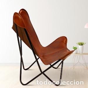 Vintage: Sill&oacute;n mariposa Cuero - Foto 2