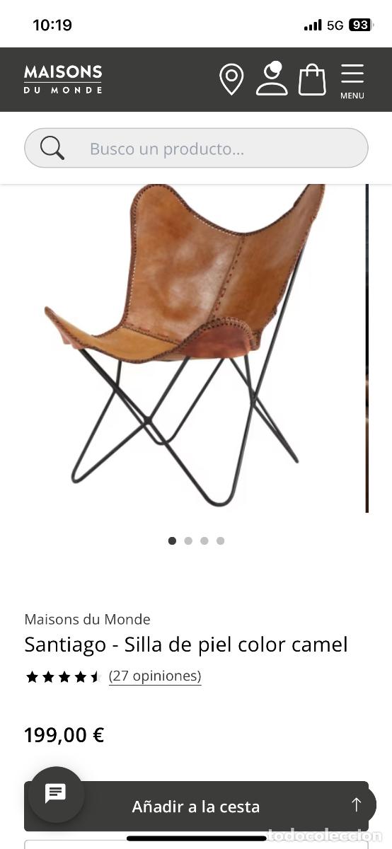 Vintage: Sill&oacute;n mariposa Cuero - Foto 4
