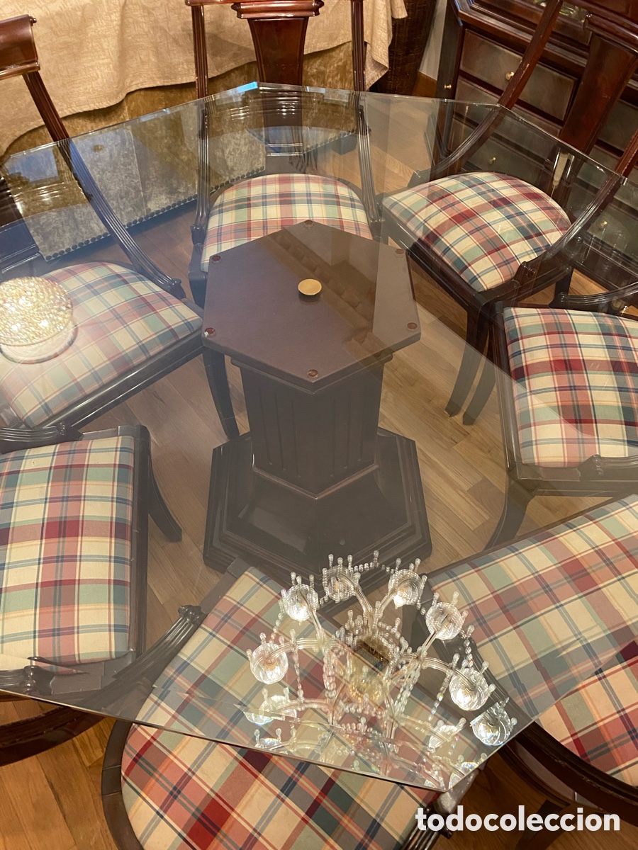 Vintage: Mesa de dise&ntilde;o en caoba y Cristal biselado - Foto 4