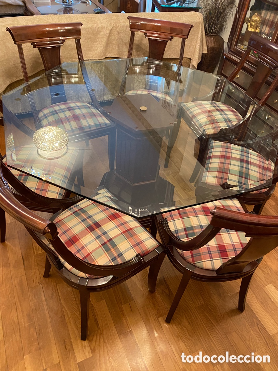 Vintage: Mesa de dise&ntilde;o en caoba y Cristal biselado - Foto 5