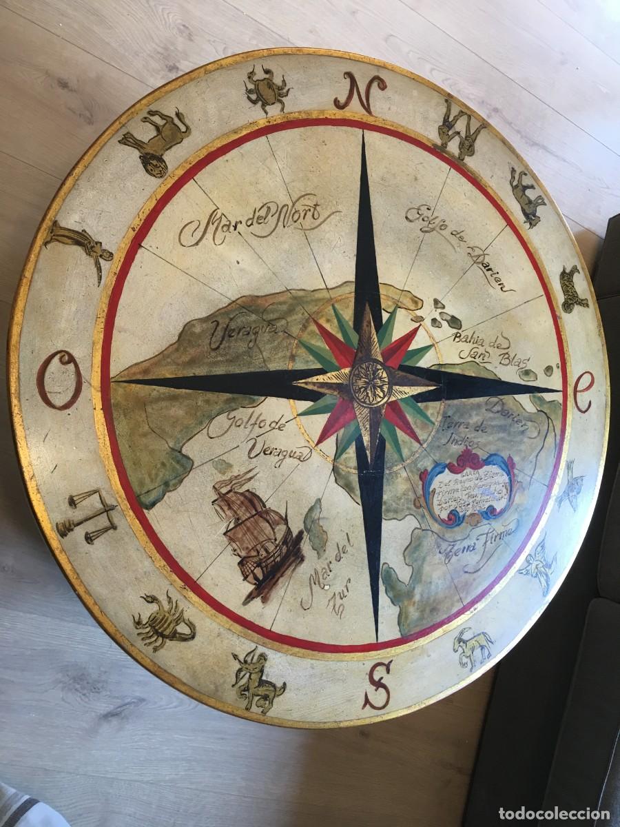 Vintage: Mesa de centro vintage policromada con hor&oacute;scopo. - Foto 4