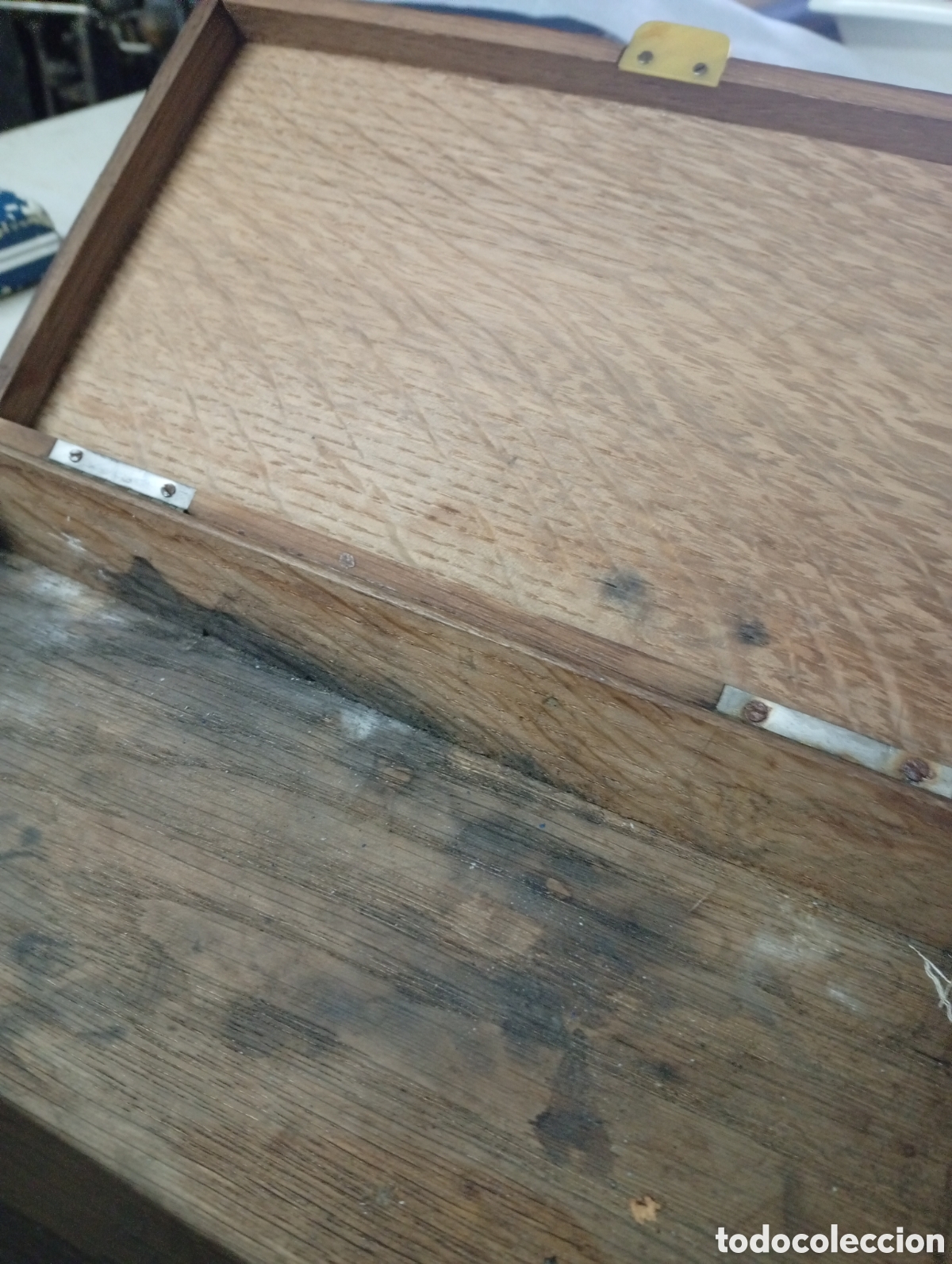 Vintage: Caja de madera pintada a mano - Foto 3