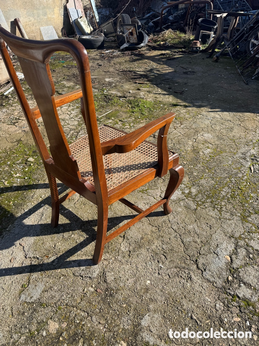 Vintage: Gran Sillon en Madera con asiento de rejilla - Foto 3