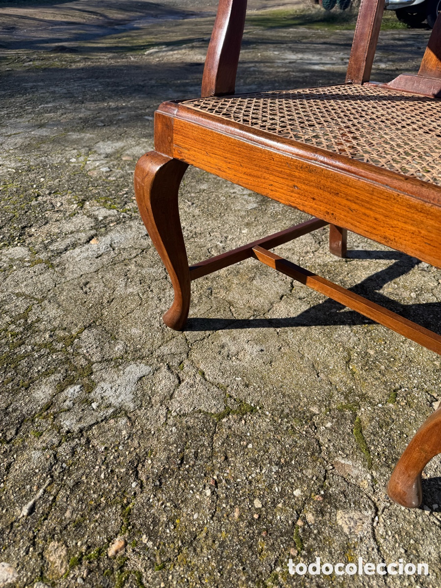 Vintage: Gran Sillon en Madera con asiento de rejilla - Foto 4