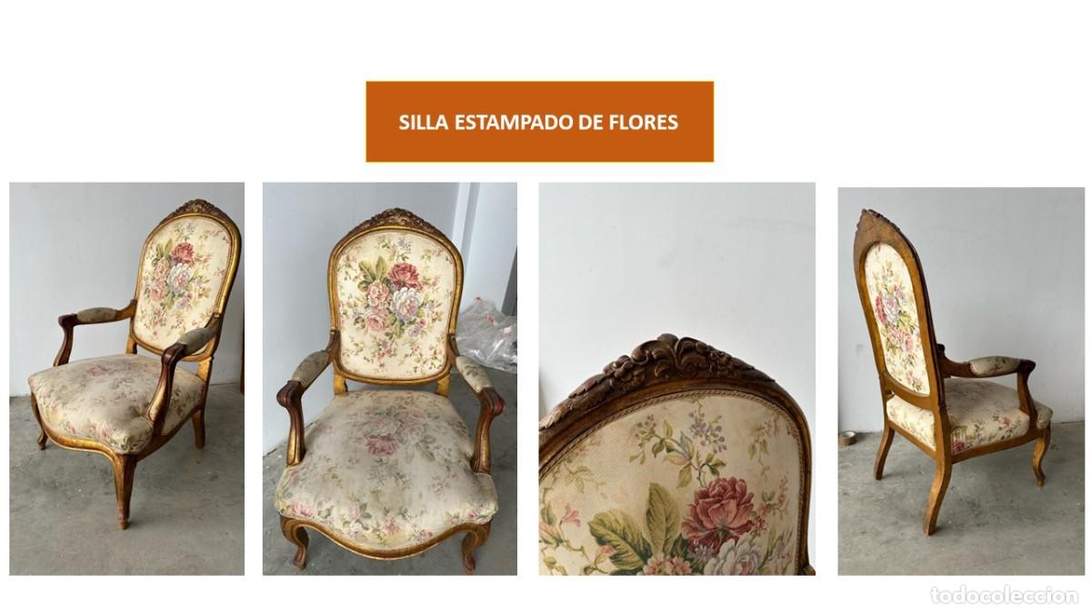 Vintage: Butaca antigua estampada de madera - Foto 1