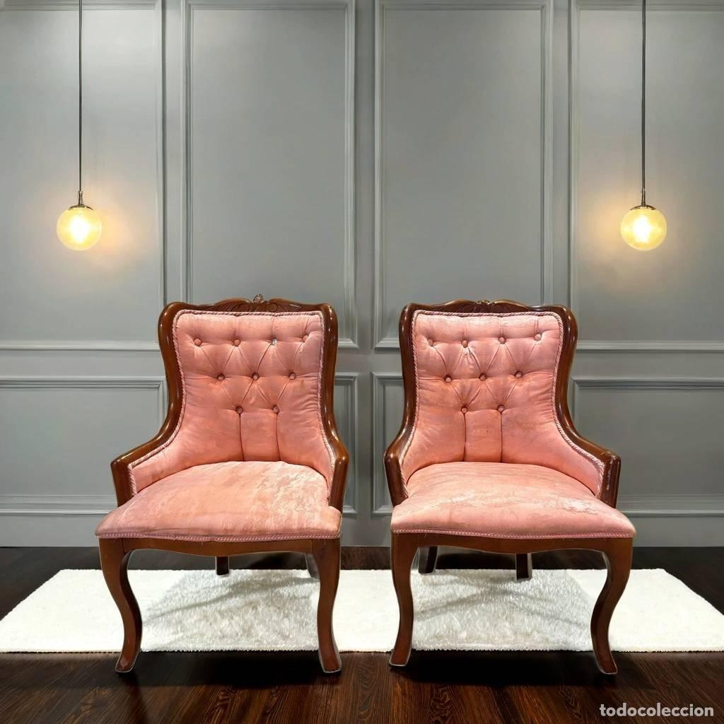 Vintage: 2 SILLAS ISABELINAS. - Foto 1