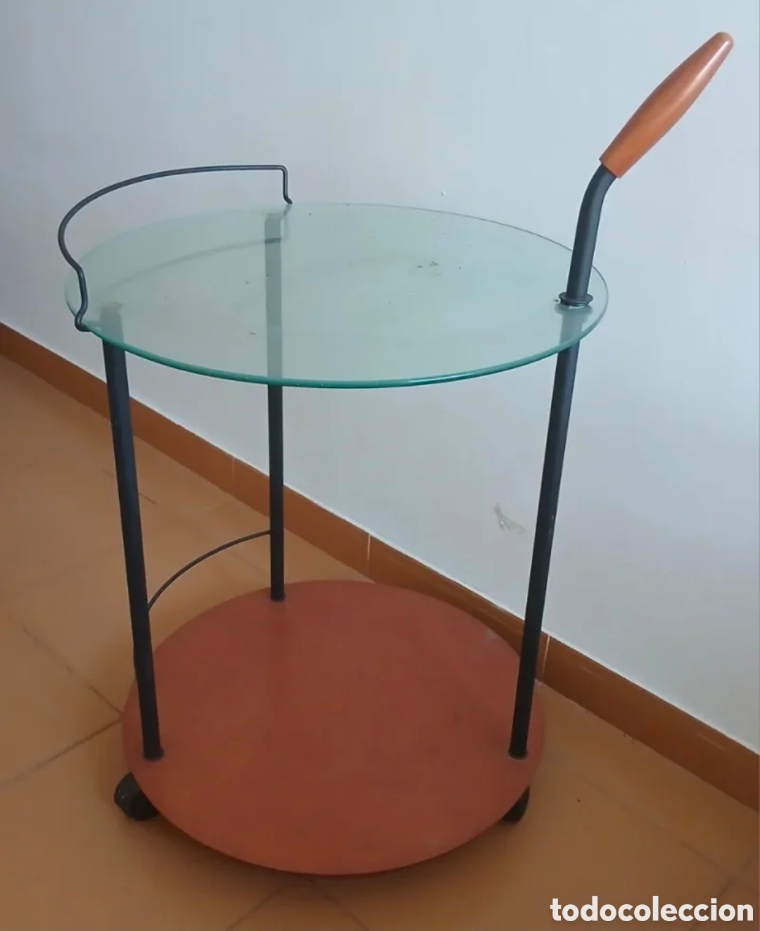 Vintage: Carrito bar madera y cristal con ruedas - Foto 1
