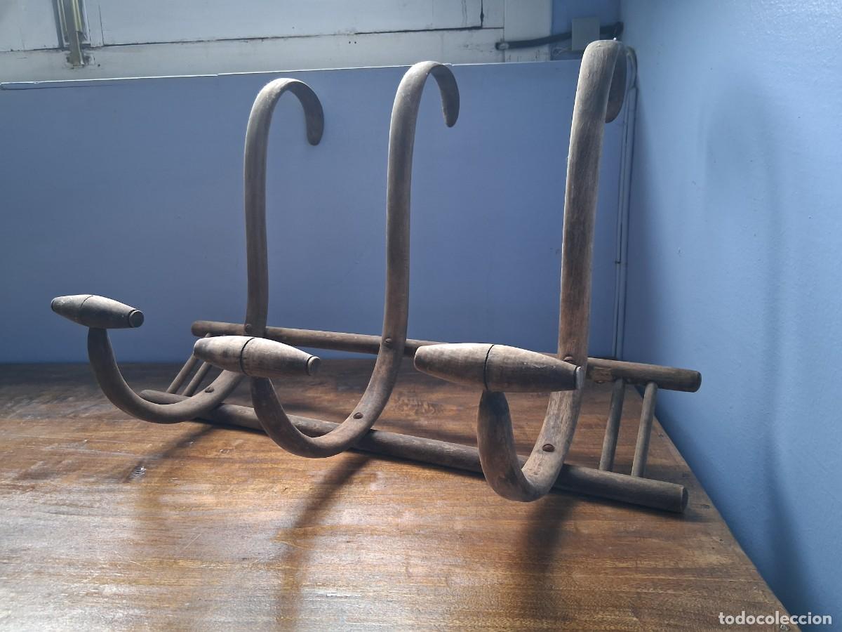 Vintage: Perchero percha Thonet de madera curva curvada 3 brazos - Foto 1