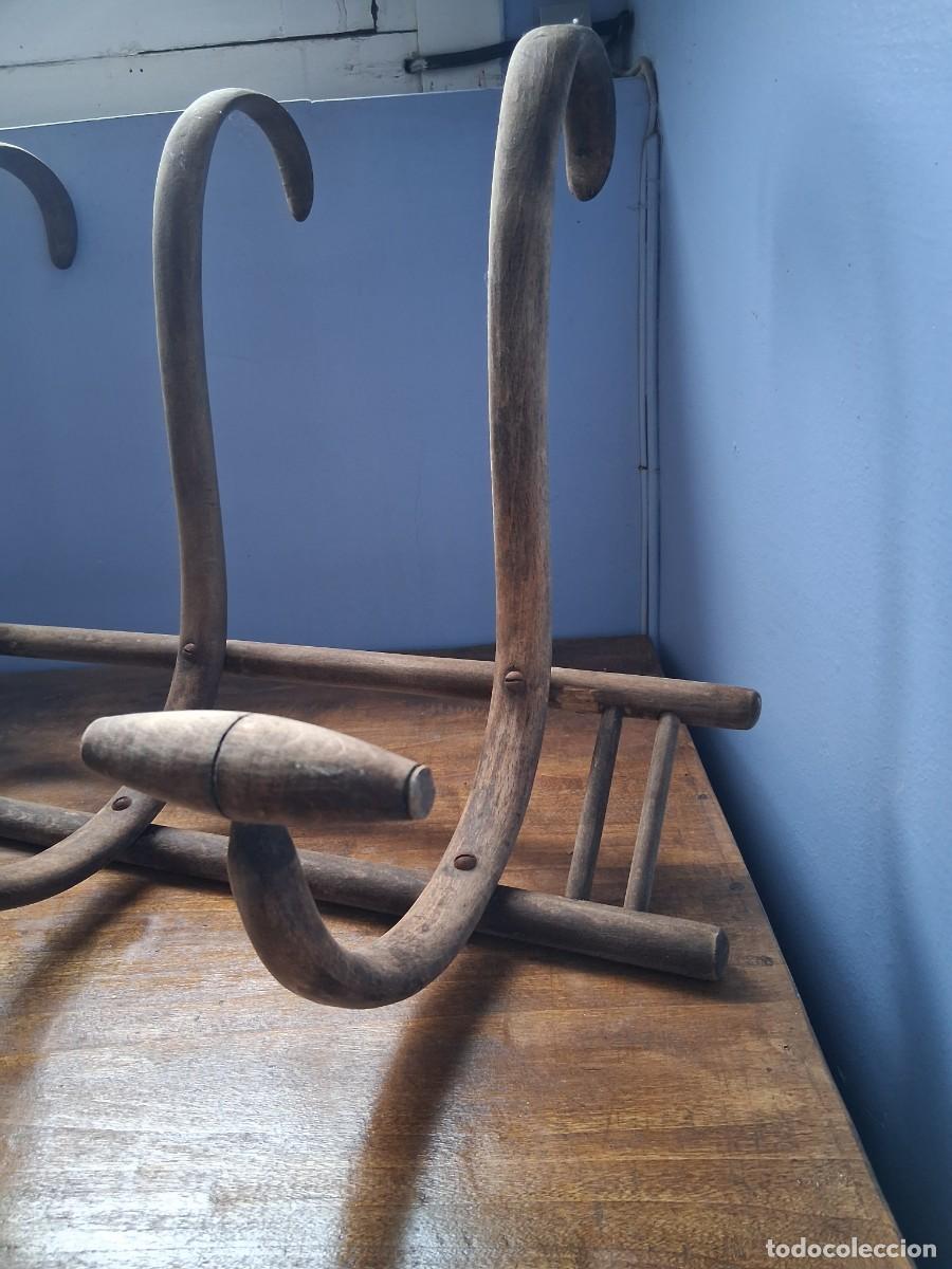 Vintage: Perchero percha Thonet de madera curva curvada 3 brazos - Foto 2