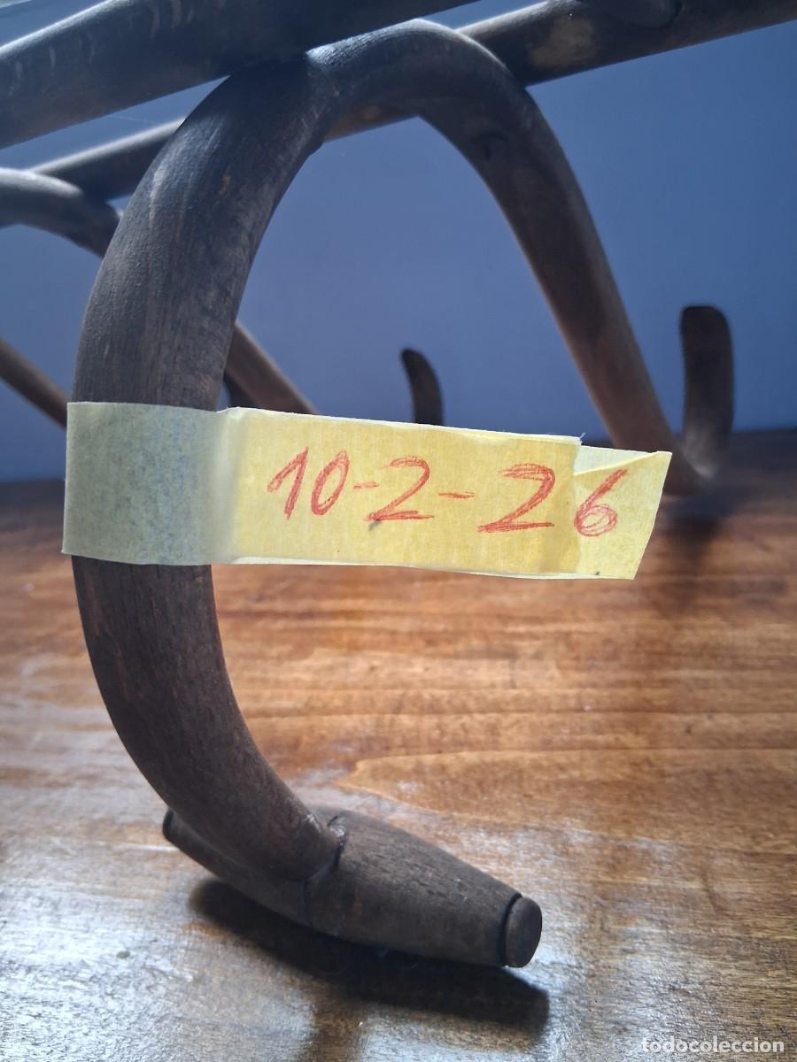 Vintage: Perchero percha Thonet de madera curva curvada 3 brazos - Foto 4