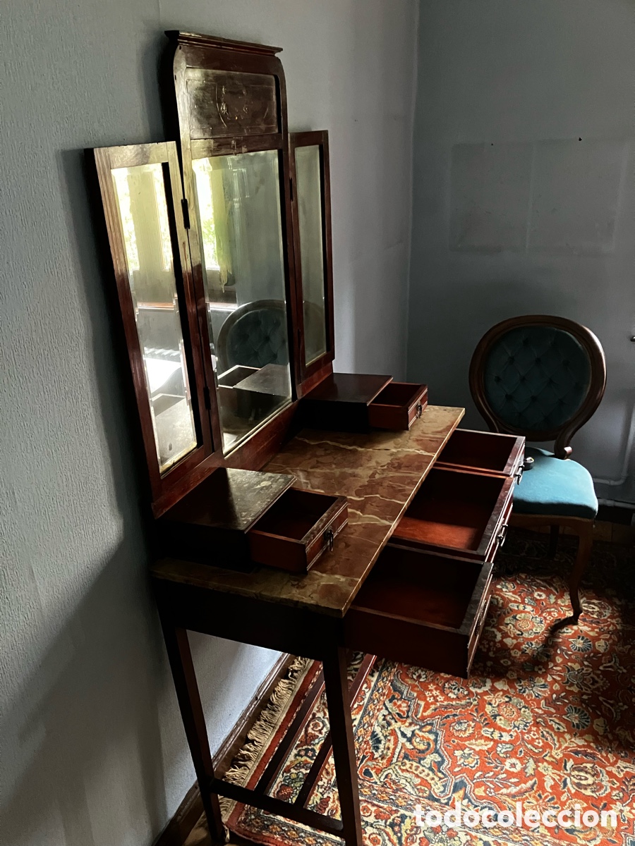 Vintage: Tocador y mesitas de madera de &eacute;bano - Foto 4