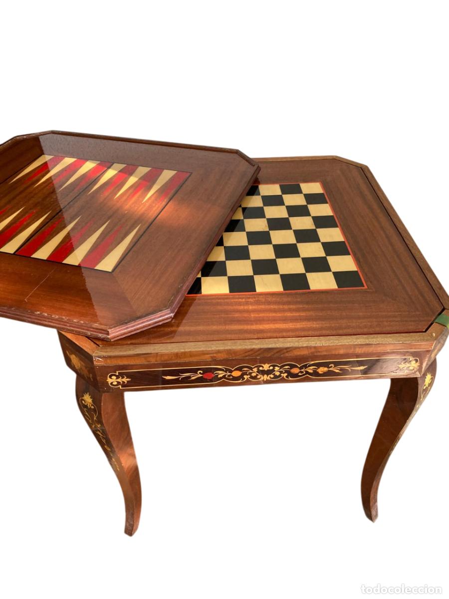 Vintage: mesa de juegos de marqueter&iacute;a - Foto 3