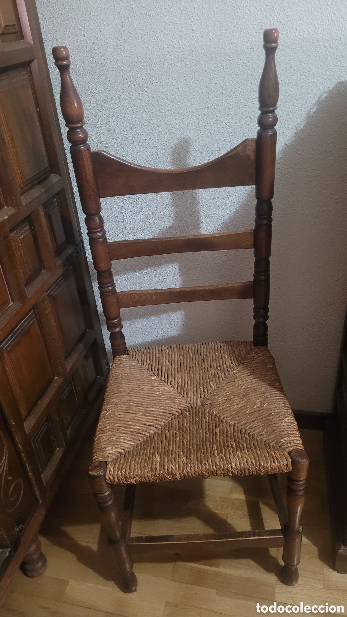 Vintage: Silla r&uacute;stica de madera noble - Foto 1