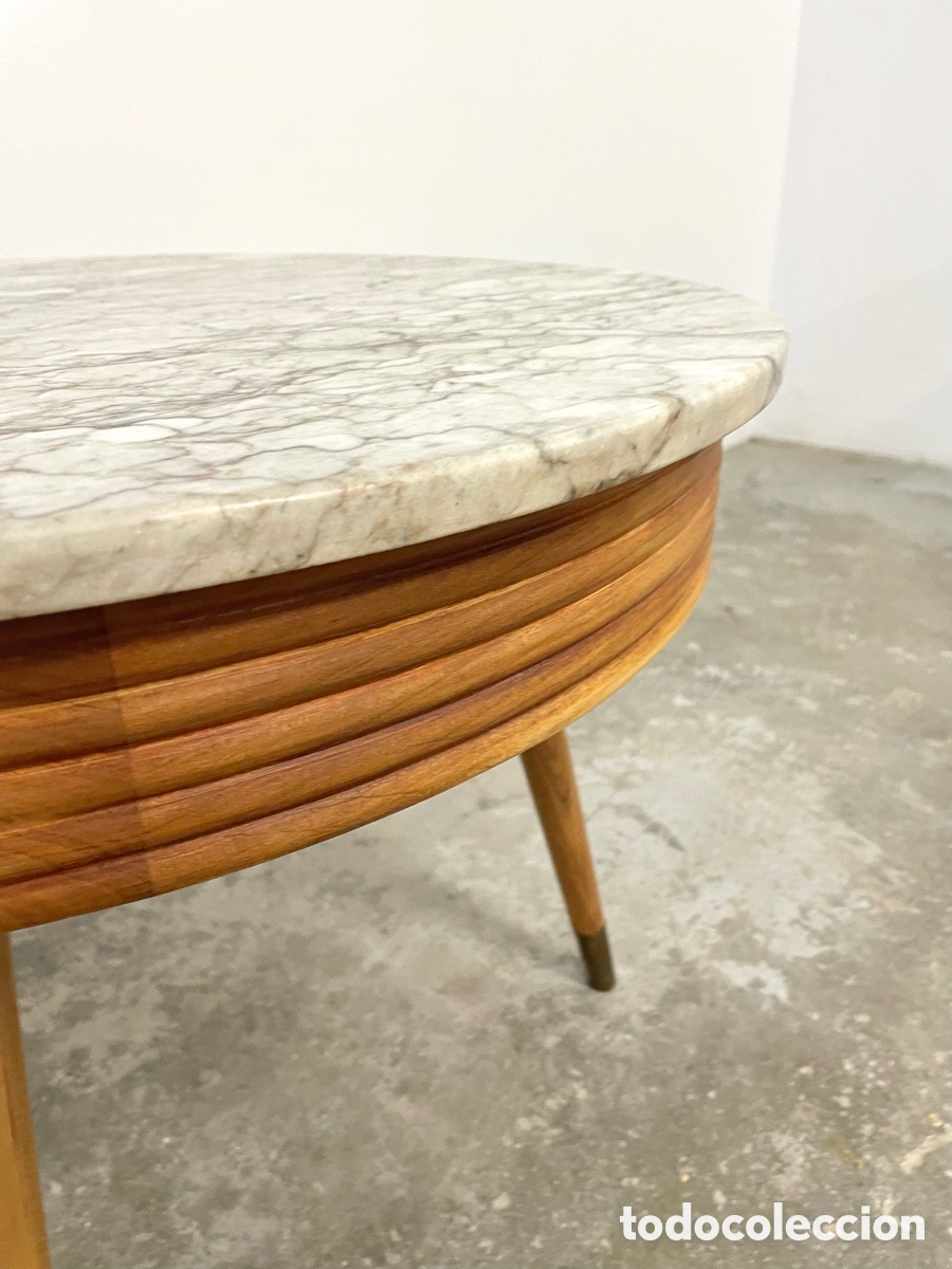 Vintage: Mesa de centro de madera y m&aacute;rmol - Foto 8