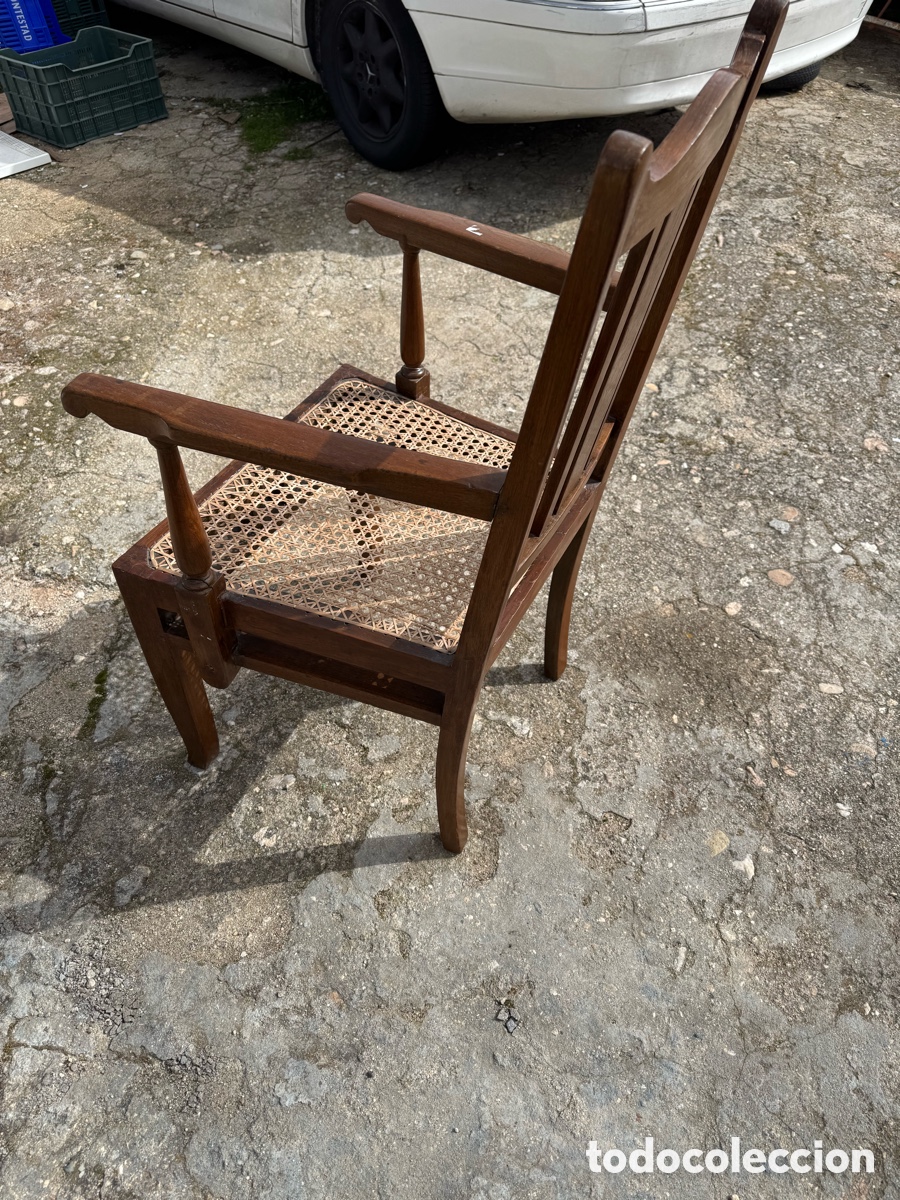 Vintage: Sill&oacute;n en madera y rejilla - Foto 5