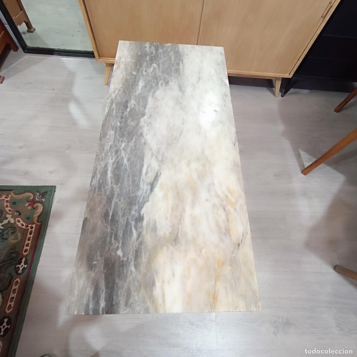Vintage: Mesa Bistr&oacute; M&aacute;rmol y Hierro Blanco. - Foto 4