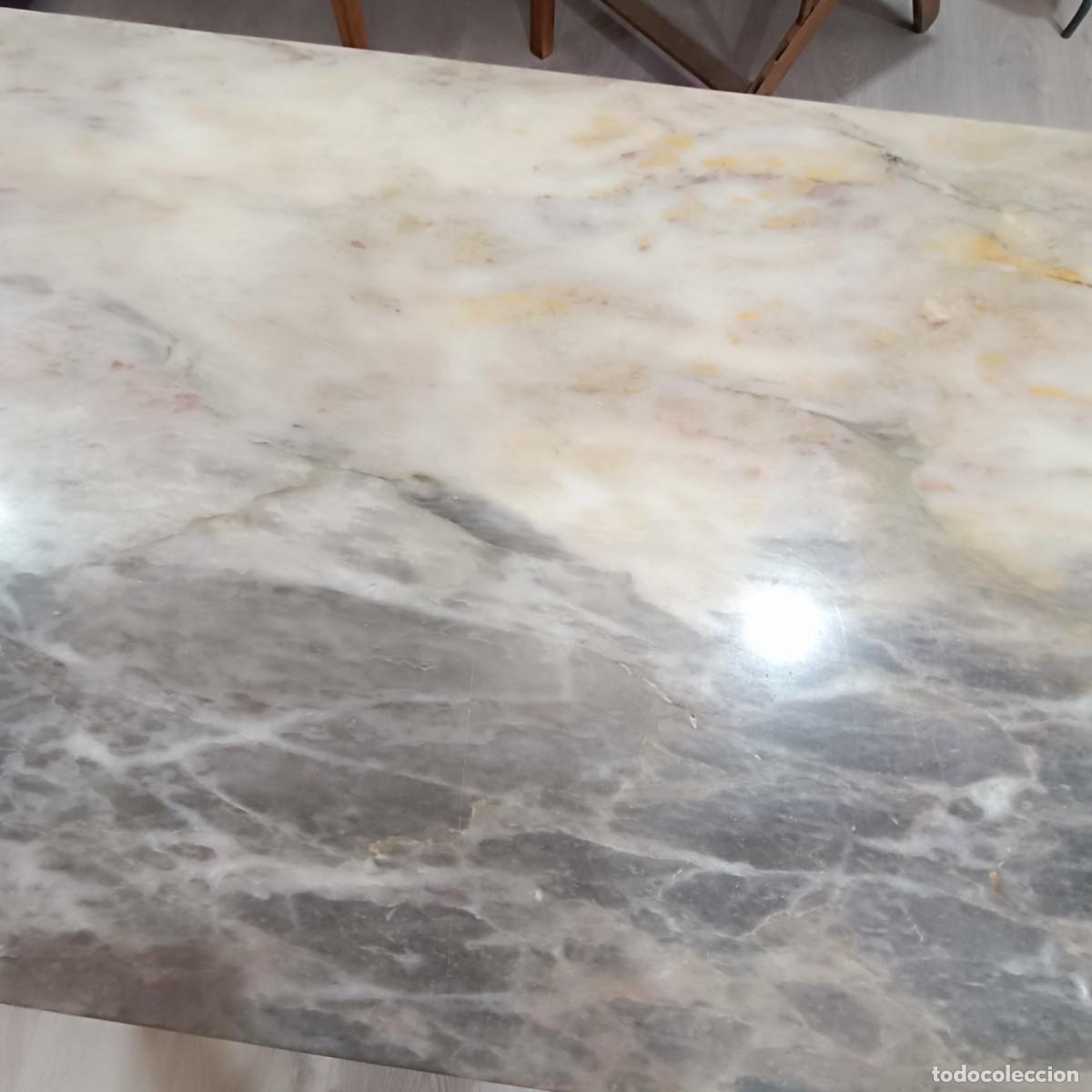 Vintage: Mesa Bistr&oacute; M&aacute;rmol y Hierro Blanco. - Foto 6