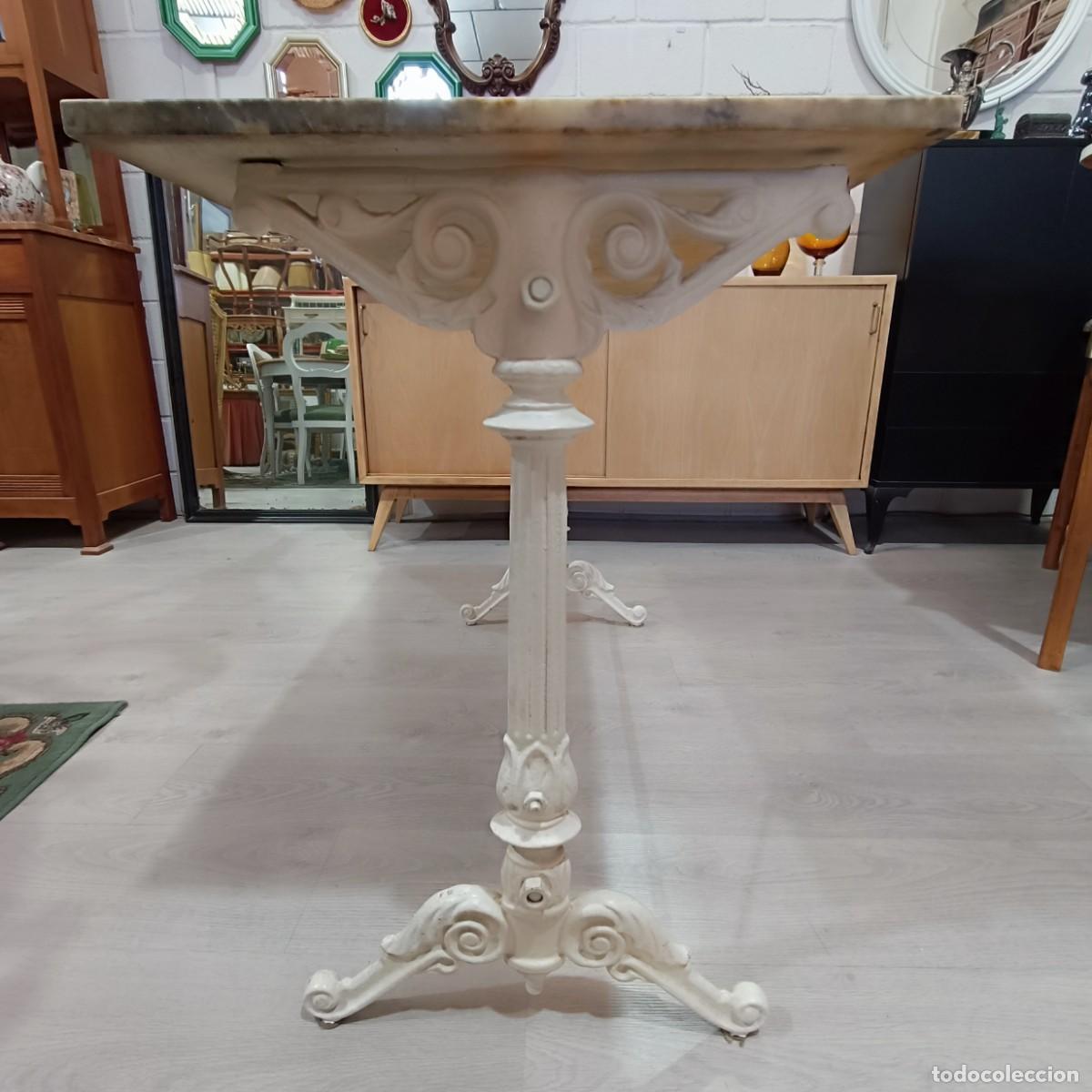 Vintage: Mesa Bistr&oacute; M&aacute;rmol y Hierro Blanco. - Foto 8