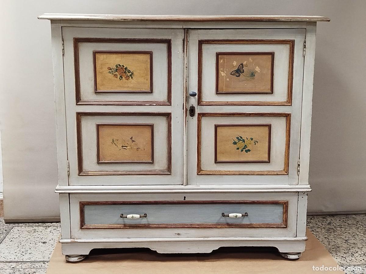 Vintage: ALACENA VINTAGE DE MADERA PINTADA - Foto 2