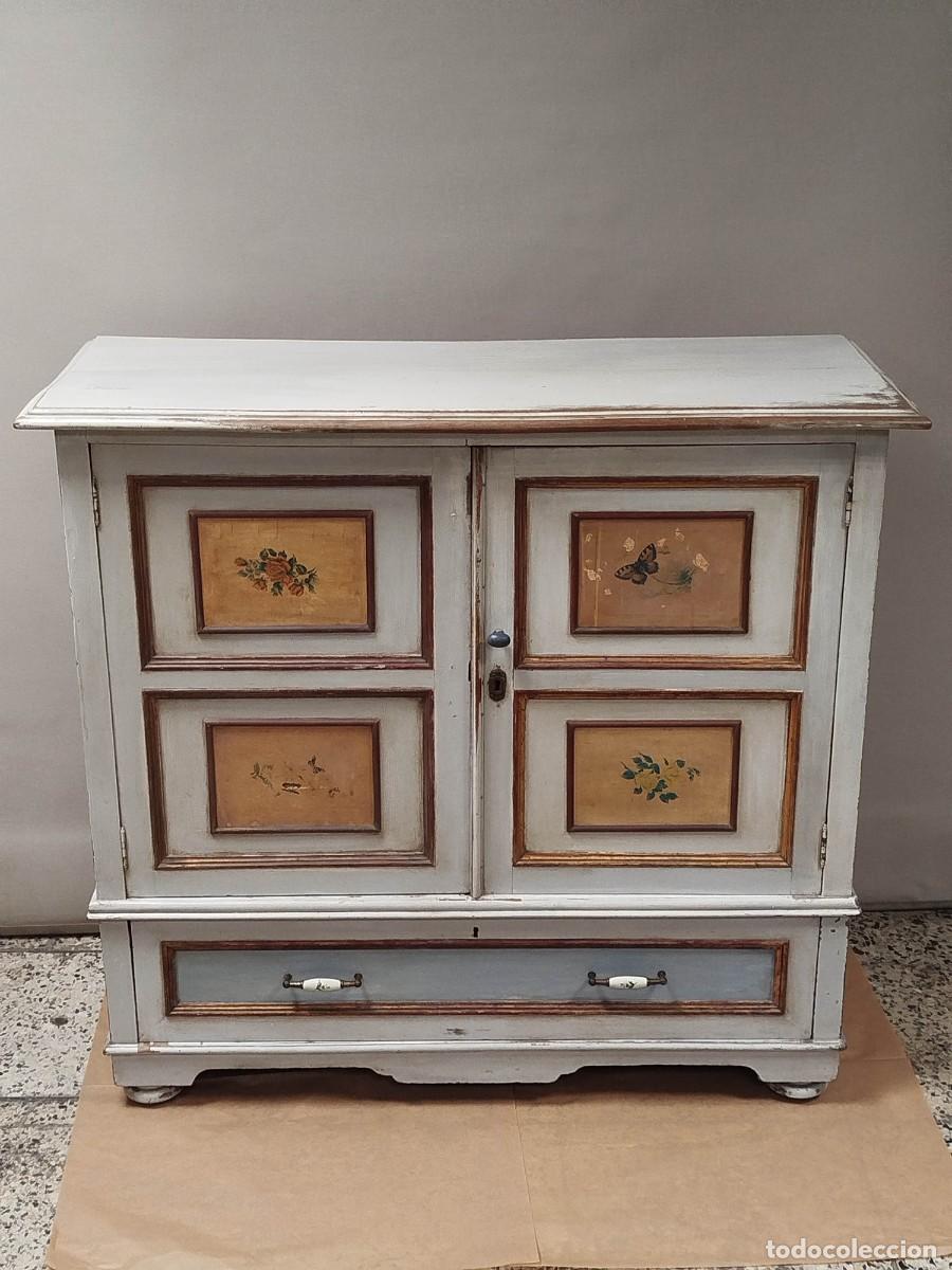 Vintage: ALACENA VINTAGE DE MADERA PINTADA - Foto 3
