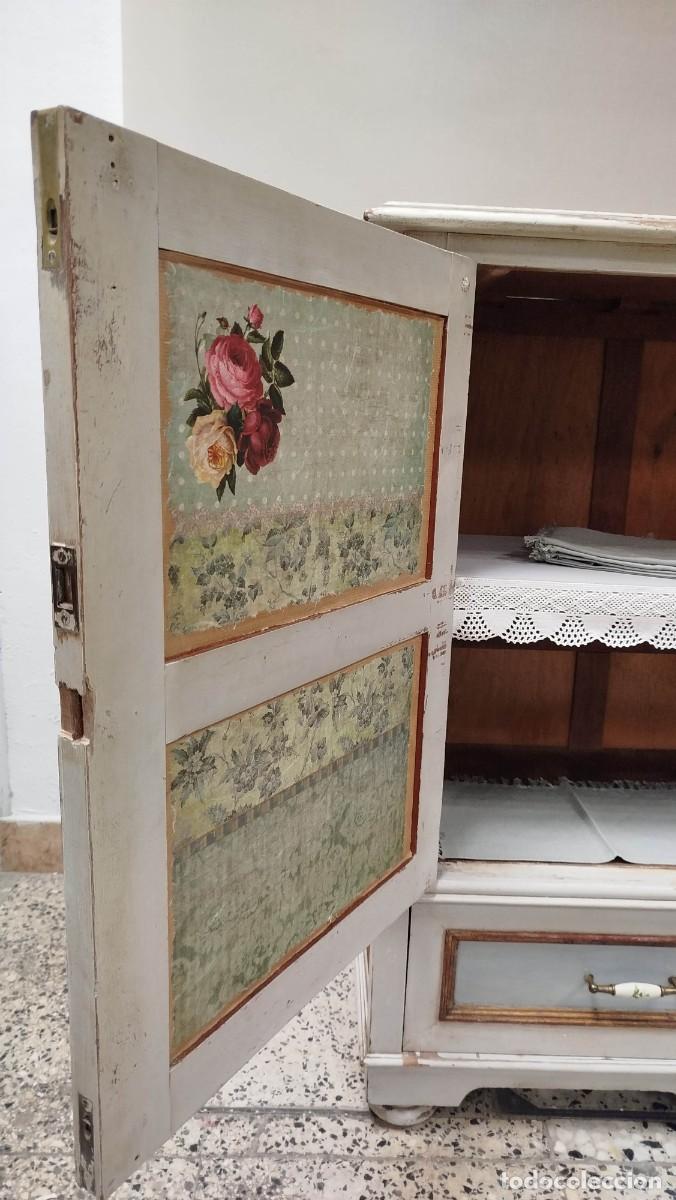 Vintage: ALACENA VINTAGE DE MADERA PINTADA - Foto 6