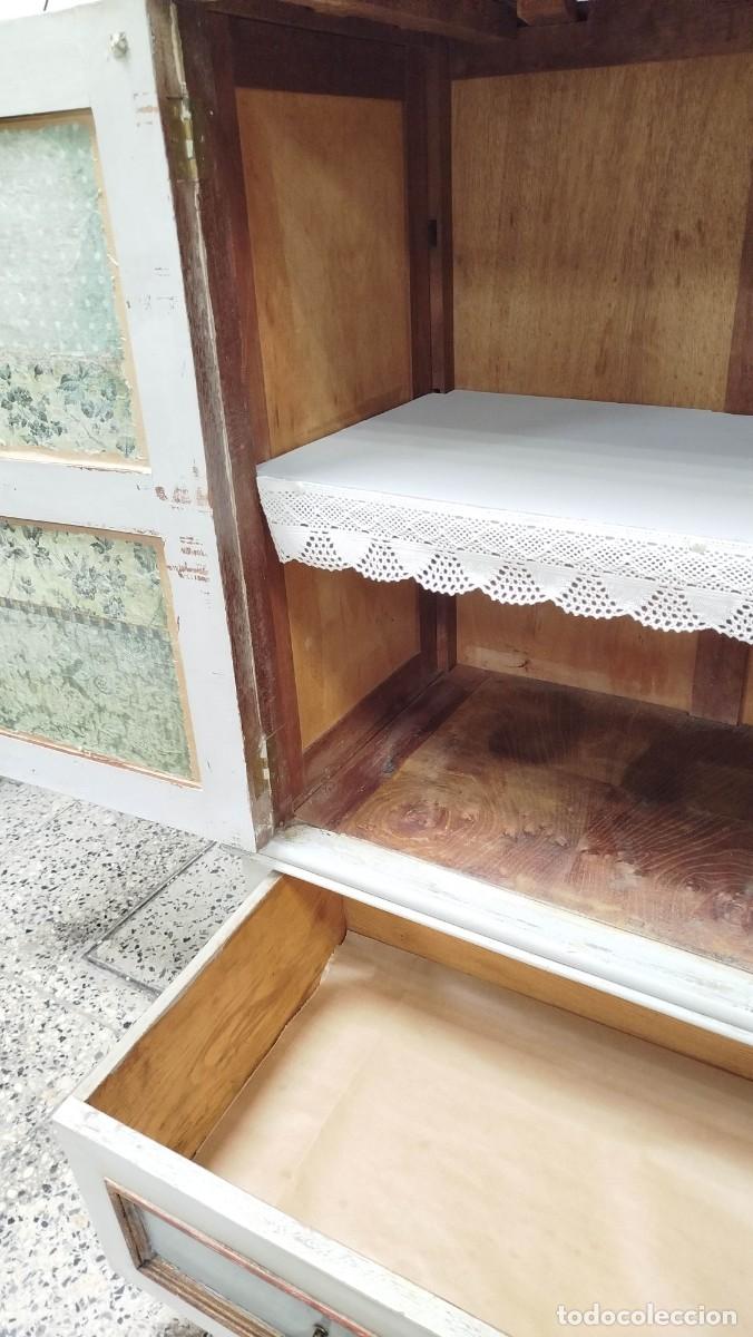 Vintage: ALACENA VINTAGE DE MADERA PINTADA - Foto 13