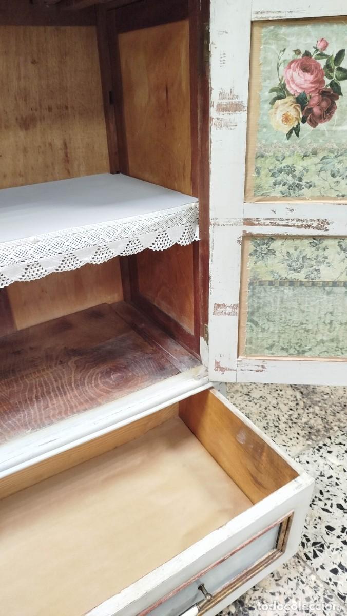 Vintage: ALACENA VINTAGE DE MADERA PINTADA - Foto 14