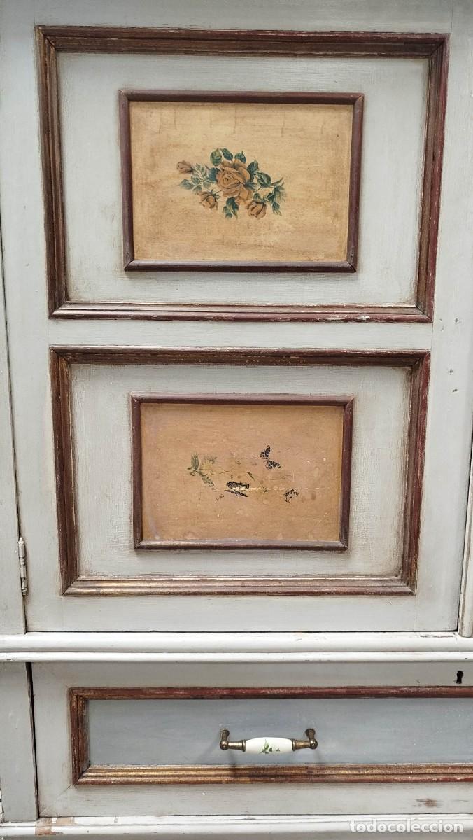Vintage: ALACENA VINTAGE DE MADERA PINTADA - Foto 15
