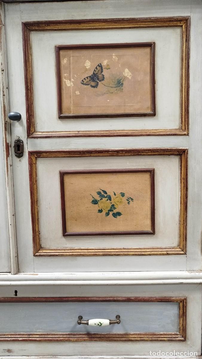 Vintage: ALACENA VINTAGE DE MADERA PINTADA - Foto 16