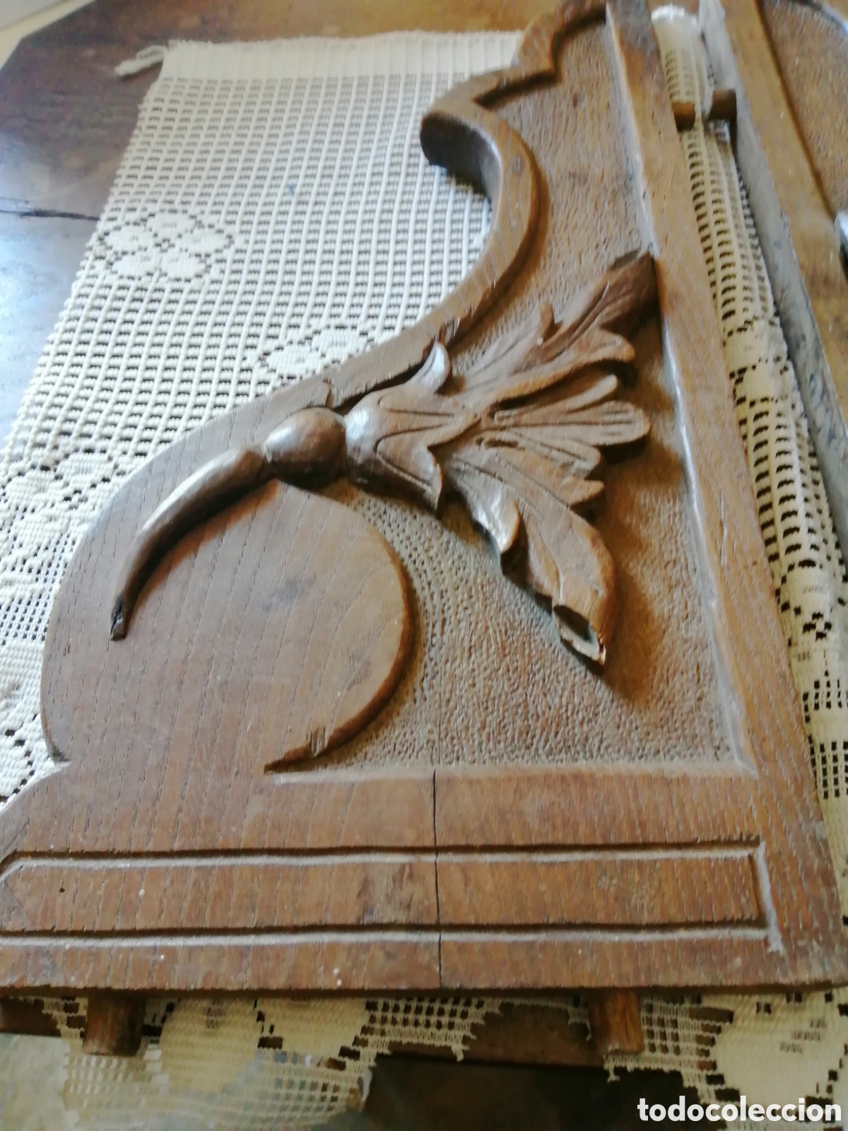 Vintage: PAREJA REMATES DE MUEBLE. MADERA DE CASTA&Ntilde;O - Foto 3