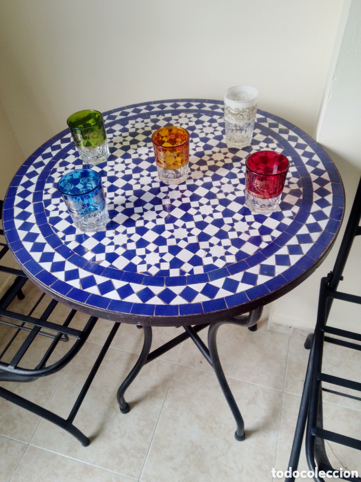 Vintage: Mesa con mosaico artesanal - Foto 2
