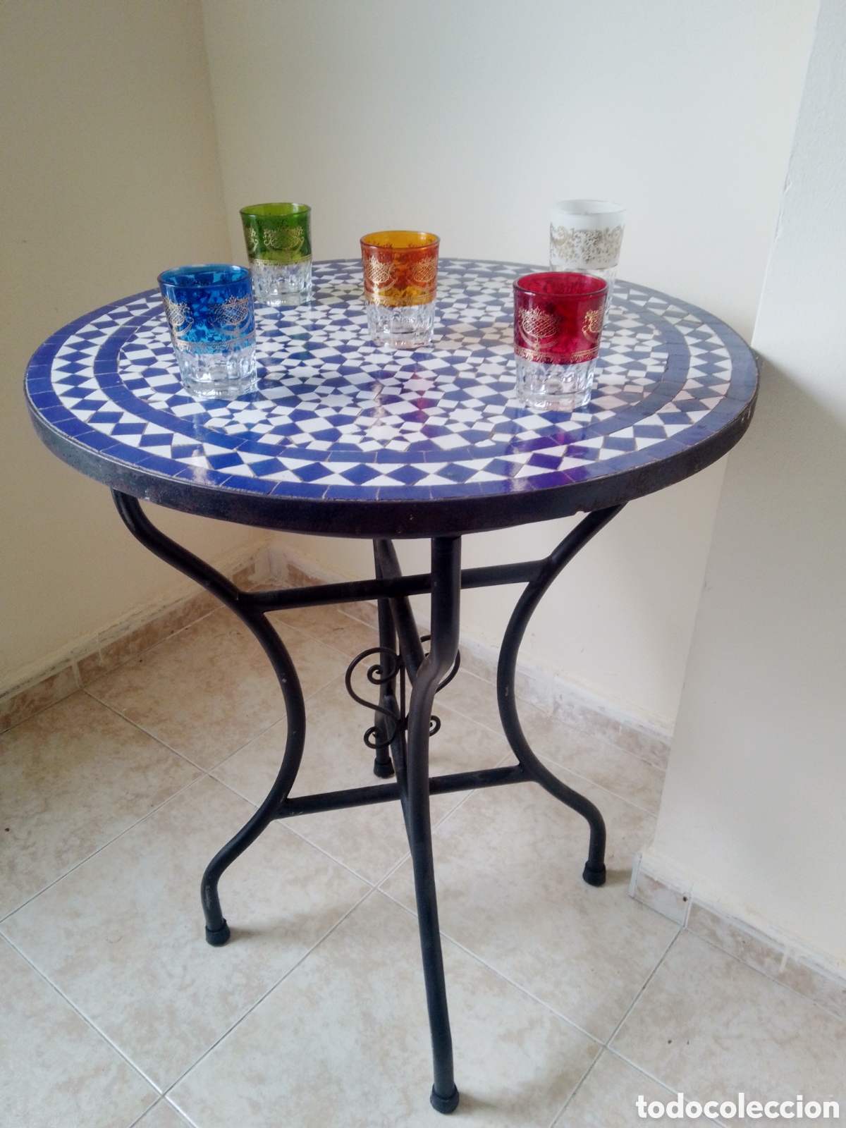 Vintage: Mesa con mosaico artesanal - Foto 5