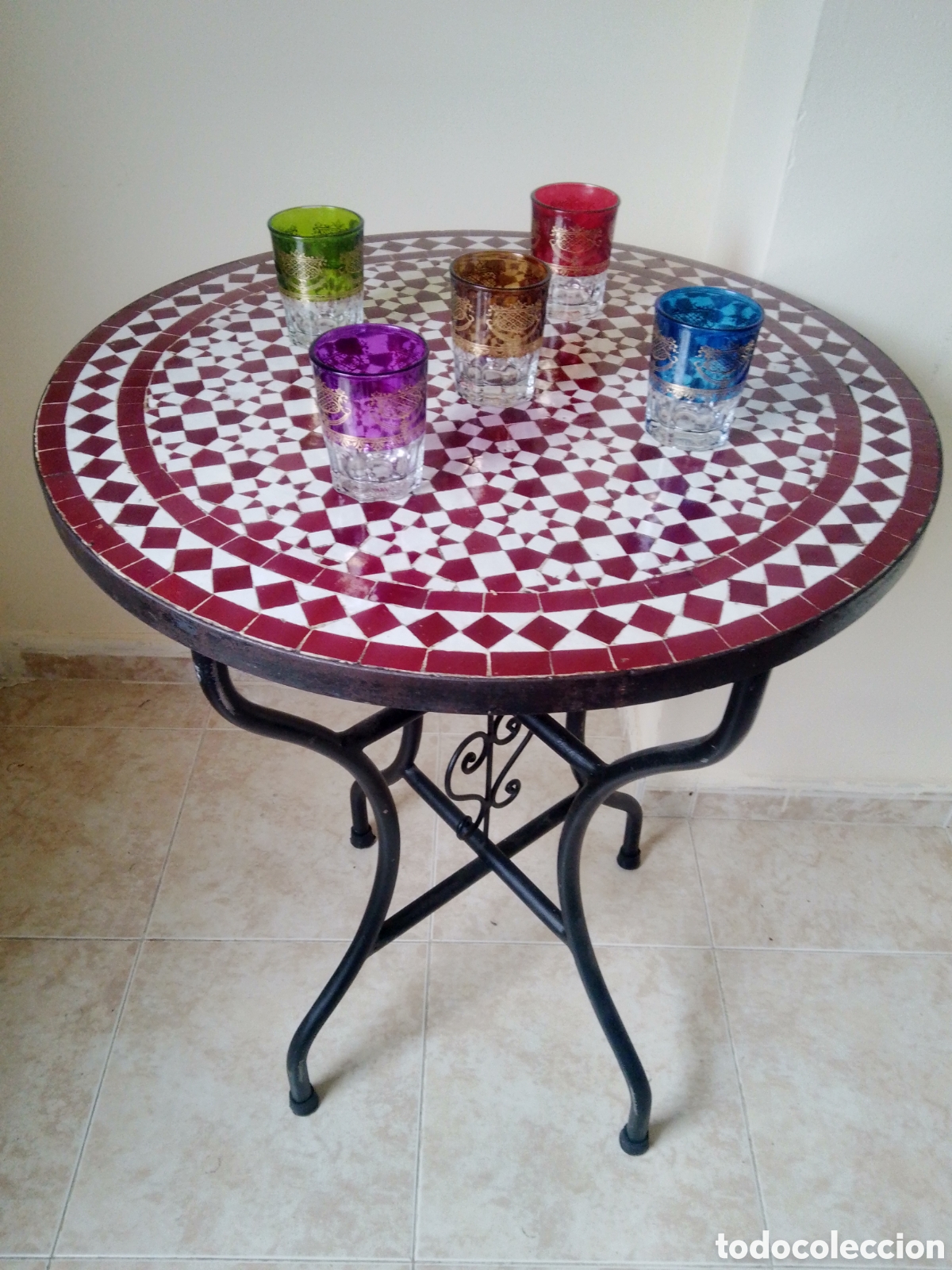 Vintage: Mesa de centro mosaico artesanal - Foto 2