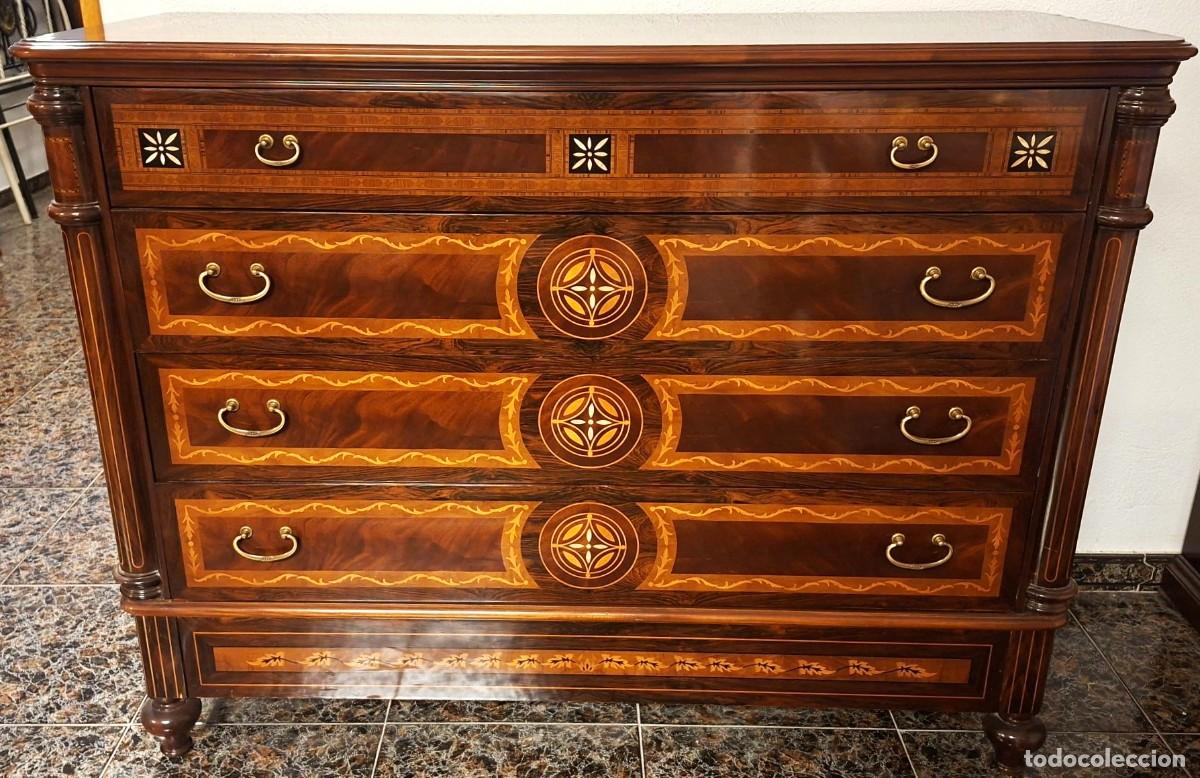 Vintage: COMODA PALMA DE CAOBA CON MARQUETERIAS, MEDIDAS 139 X 52 X 106