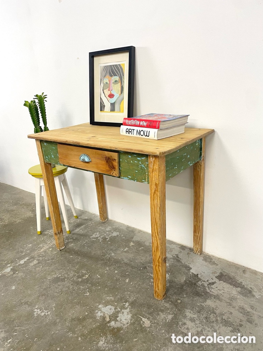 Vintage: Mesa auxiliar o escritorio de madera - Foto 4