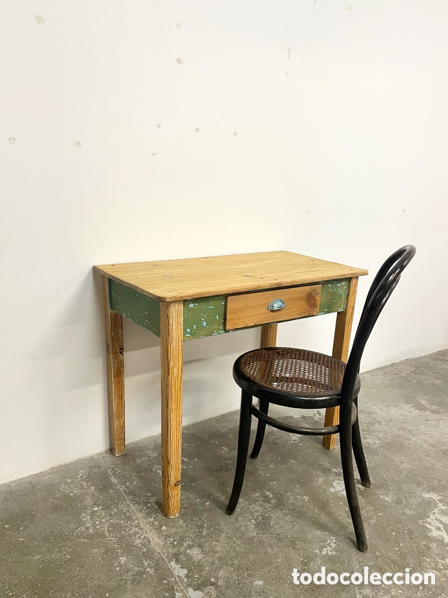 Vintage: Mesa auxiliar o escritorio de madera - Foto 10