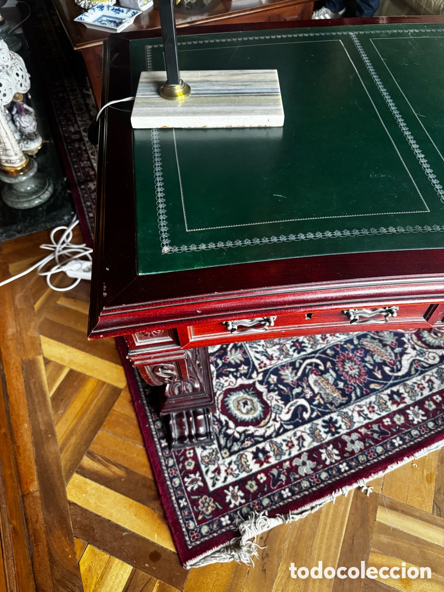 Vintage: Mesa despacho piel y madera - Foto 5