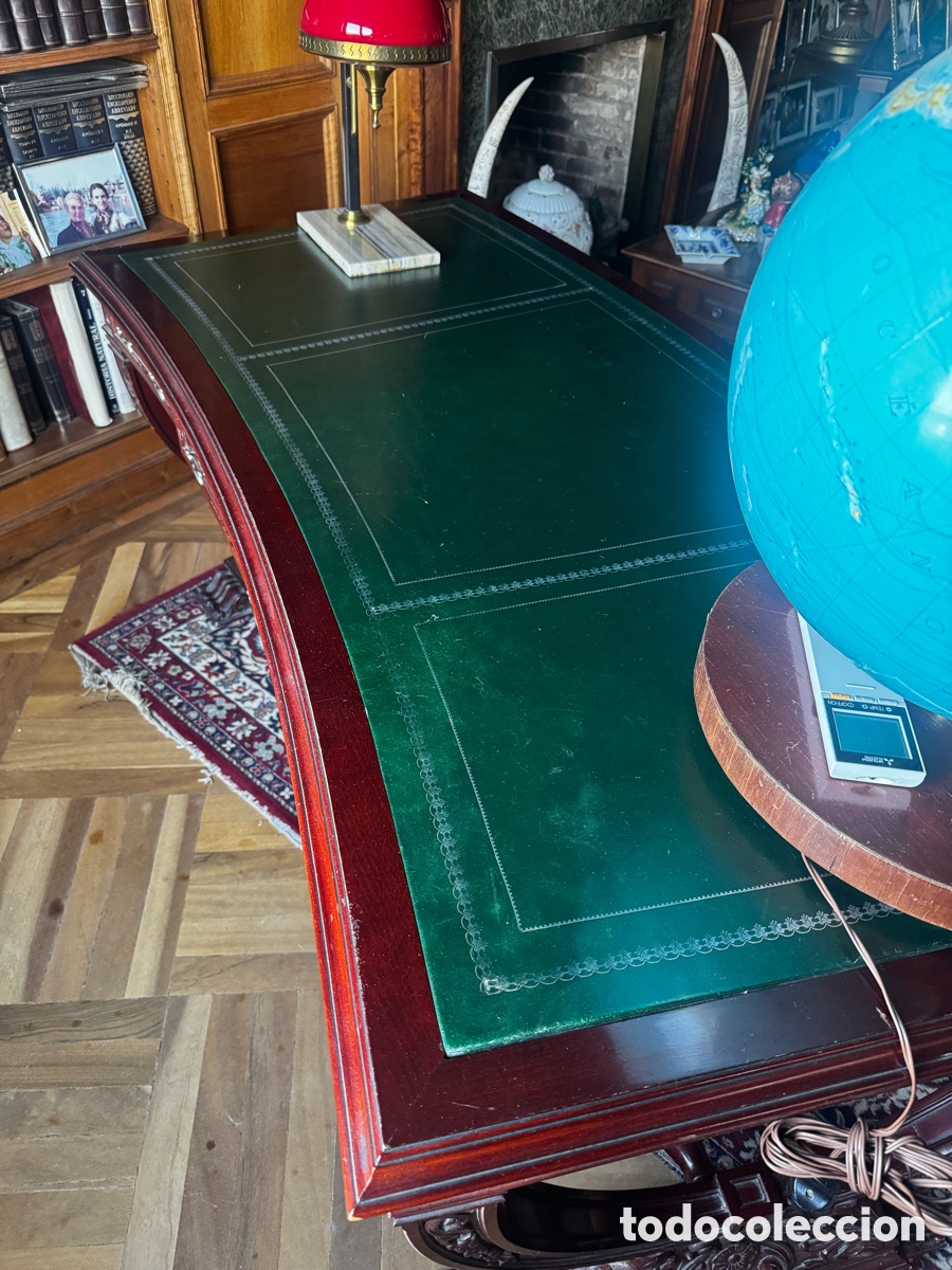 Vintage: Mesa despacho piel y madera