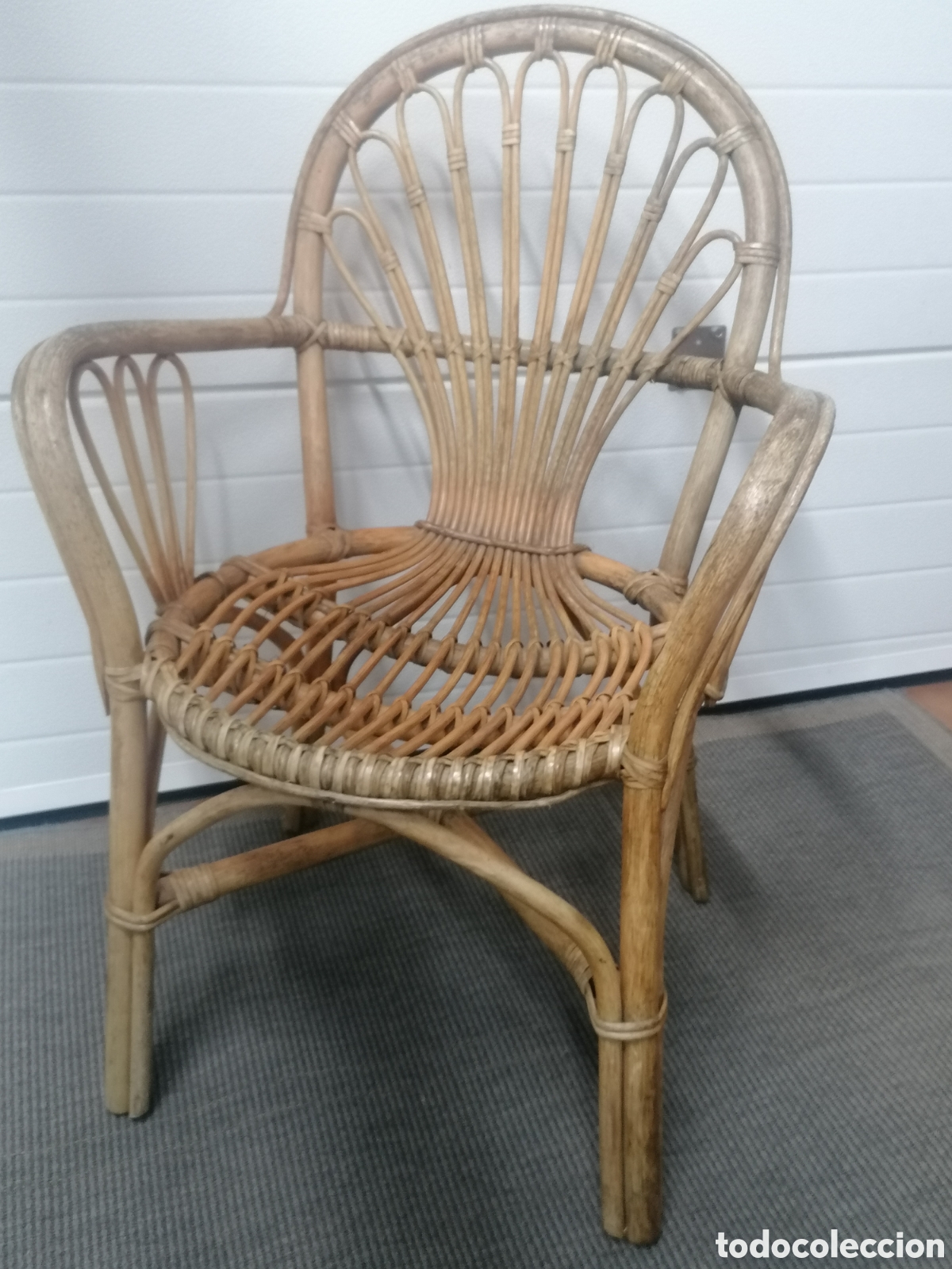 Vintage: Sill&oacute;n de bamb&uacute; y ratan vintage - Foto 4