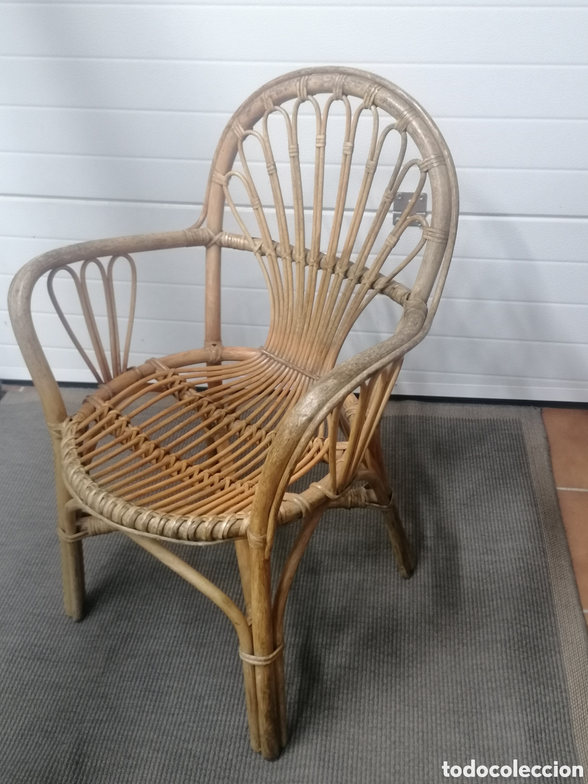 Vintage: Sill&oacute;n de bamb&uacute; y ratan vintage - Foto 1