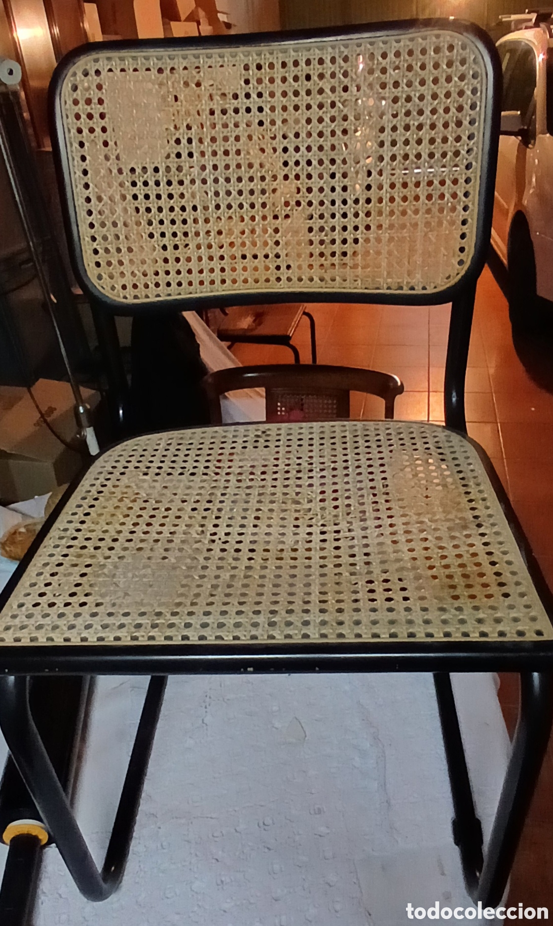Vintage: Silla Italiana A&ntilde;os 70 - Metal y Rattan