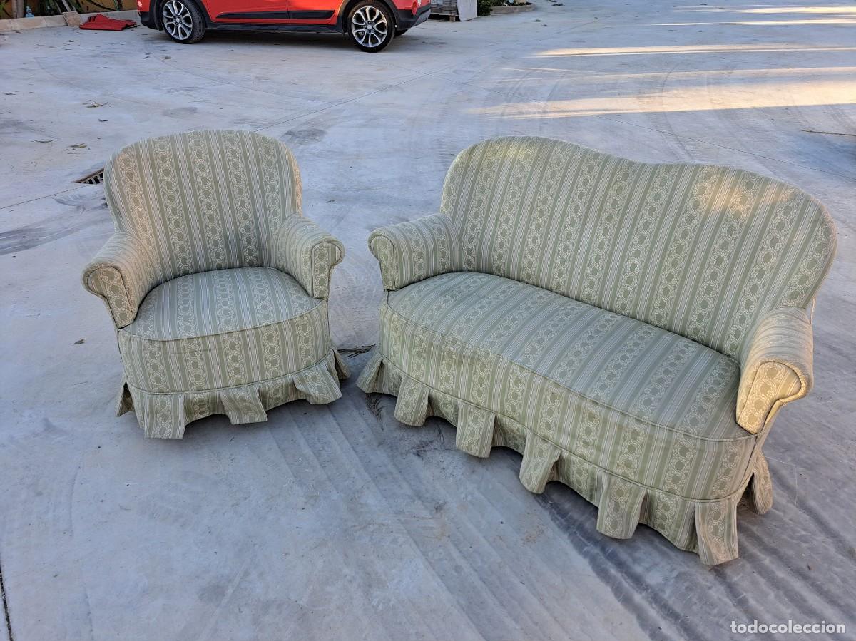 Vintage: Conjunto de sof&aacute; de 2 plazas y sill&oacute;n dise&ntilde;o dan&eacute;s de los a&ntilde;os 50 y 60