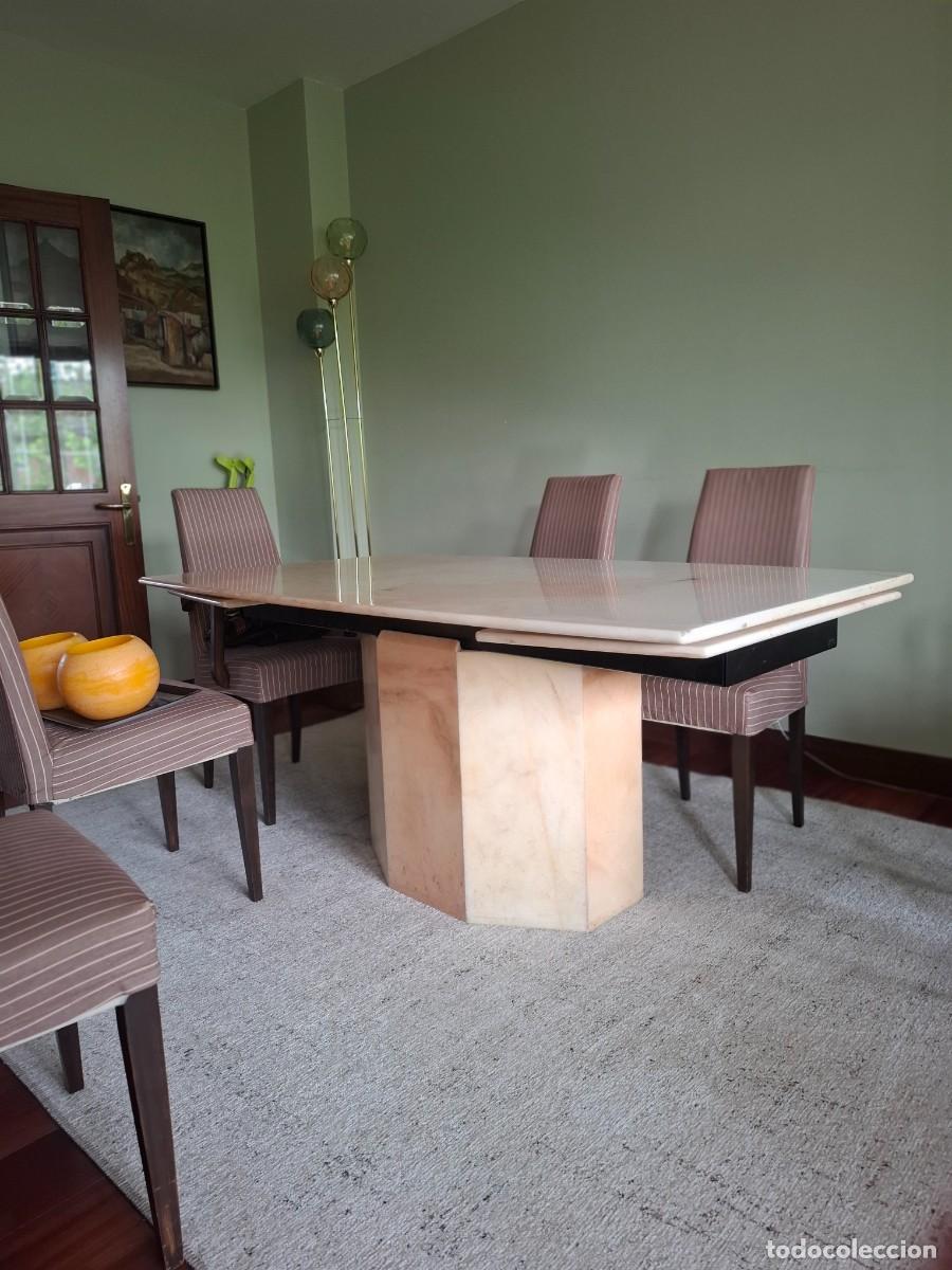 Vintage: Mesa comedor marmol y mesas bajas de sal&oacute;n de m&aacute;rmol y cristal