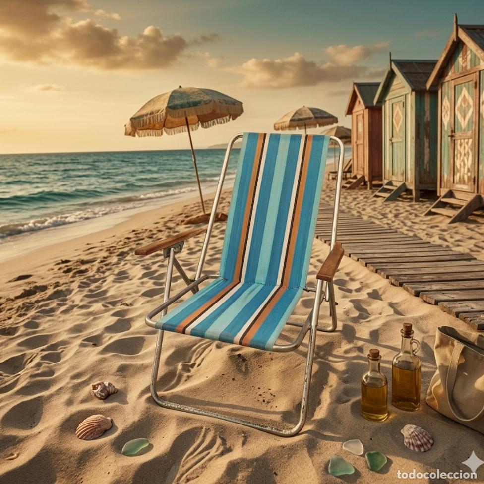 Vintage: Silla de playa vintage de los a&ntilde;os 70, con un dise&ntilde;o cl&aacute;sico y funcional. Perfecta para disfrutar d