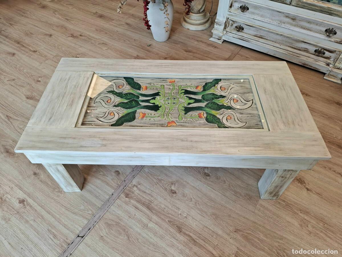 Vintage: Mesa de centro lirios de cala - Foto 2