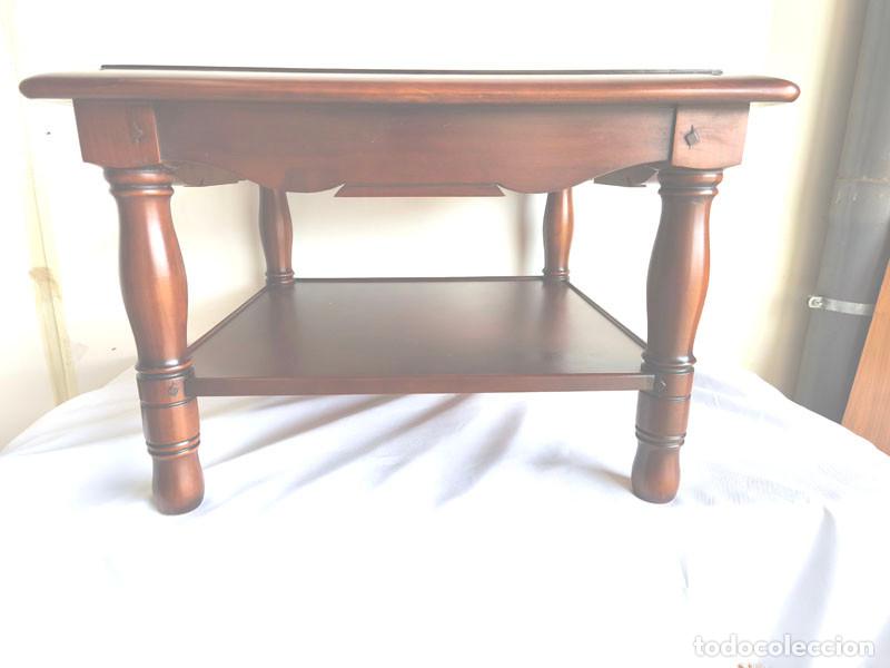 Vintage: MESA DE CENTRO CUADRADA DE CEREZO - Foto 2