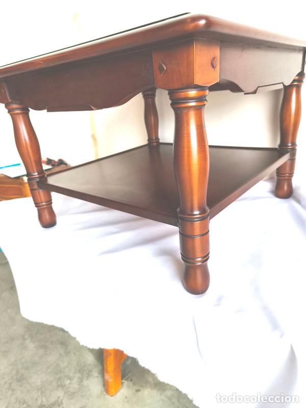 Vintage: MESA DE CENTRO CUADRADA DE CEREZO - Foto 5